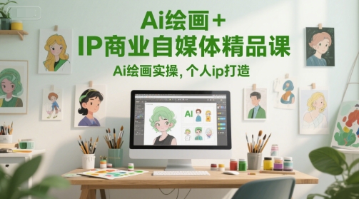 Ai绘画+IP商业自媒体精品课，Ai绘画实操，个人ip打造-策里行间