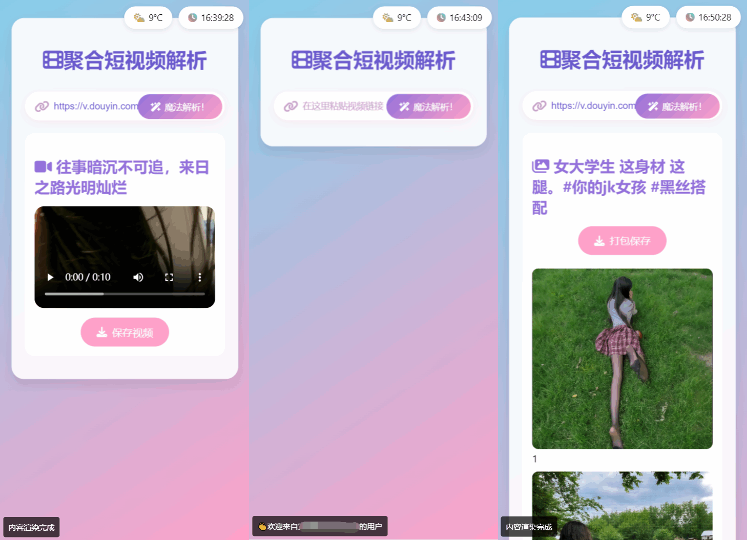 全新二次元聚合短视频解析去水印系统源码 自适应双端-策里行间
