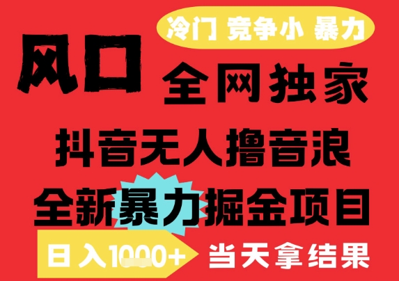 25年6月高爆抖音无人直播最新撸音浪掘金项目，解放双手小白可做，无脑日入1k+，门槛低【揭秘】-策里行间