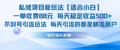 私域项目新玩法【适合小白】 一单收费88.每天稳定收益几张-策里行间