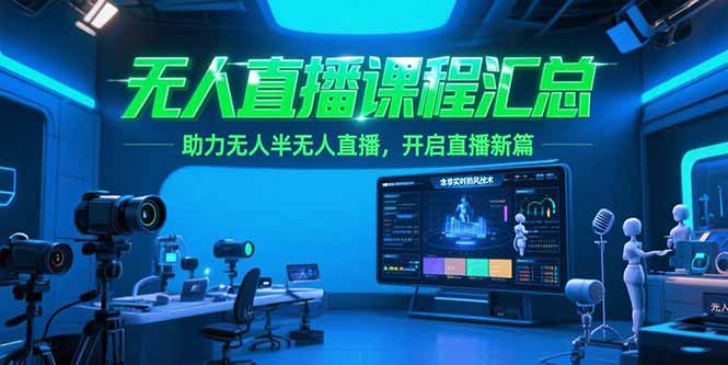 无人直播课程汇总，含非实时防风技术，助力无人半无人直播，开启直播新篇-策里行间