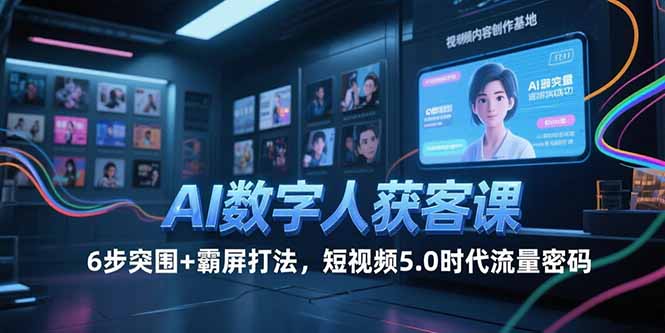 AI数字人获客课，6步突围+霸屏打法，短视频5.0时代流量密码-策里行间