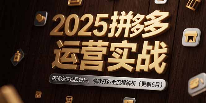 2025拼多多运营实战：店铺定位选品技巧，爆款打造全流程解析(更新6月-策里行间