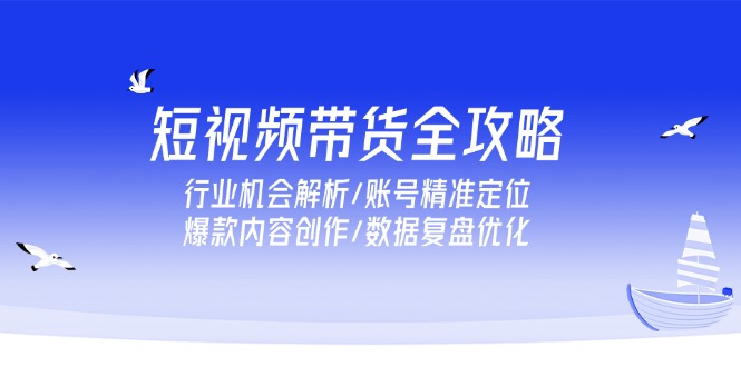 短视频带货全攻略，行业机会解析/账号精准定位/爆款内容创作/数据复盘优化-策里行间