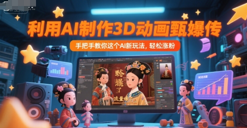 利用AI制作3D动画甄嬛传，流量爆了，手把手教你这个AI新玩法，轻松涨粉-策里行间