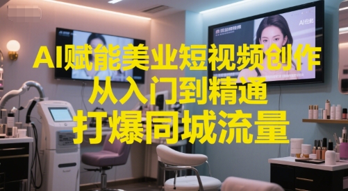 AI赋能美业短视频创作，从入门到精通，打爆同城流量，超级AI工具短视频实操落地-策里行间
