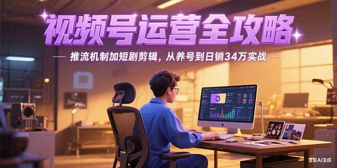 2025视频号运营全攻略，推流机制加短剧剪辑，从养号到日销34万实战-策里行间