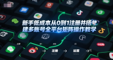 新手低成本从0到1注册并搭建多账号全平台矩阵操作教学，手机号-邮箱-IP-工具-策里行间