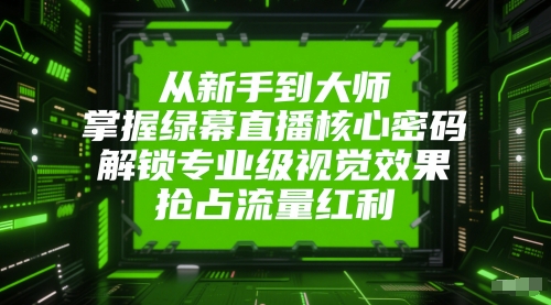 从新手到大师，掌握绿幕直播核心密码，解锁专业级视觉效果，抢占流量红利-策里行间