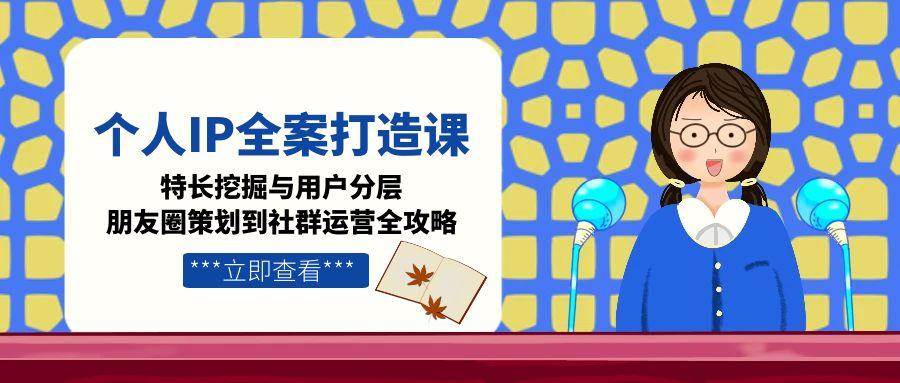 个人IP全案打造课，特长挖掘与用户分层，朋友圈策划到社群运营全攻略-策里行间