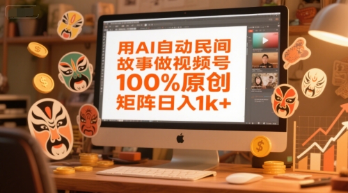 用AI自动民间故事做视频号，100%原创，矩阵日入1k+-策里行间