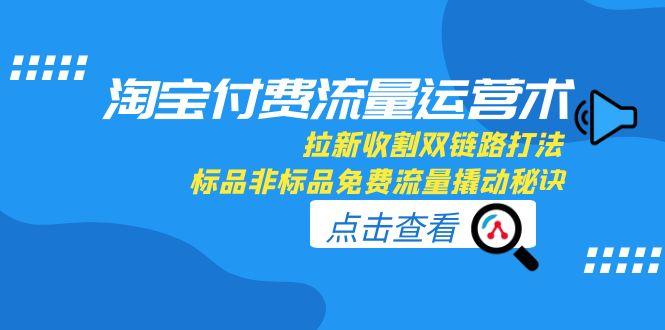 淘宝付费流量运营术，拉新收割双链路打法，标品非标品免费流量撬动秘诀-策里行间