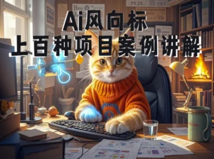 Ai风向标-附100种项目案例玩法-0基础小白到大神ai视频商业应用教学-策里行间