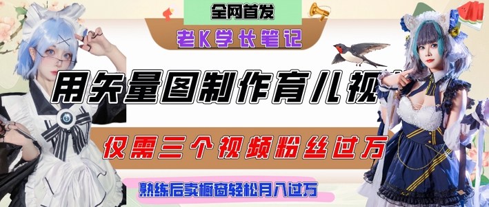 用矢量图制作育儿知识，条条爆款，每条点赞破万，实操仅需10分钟，卖育儿资料轻松月入过1W-策里行间
