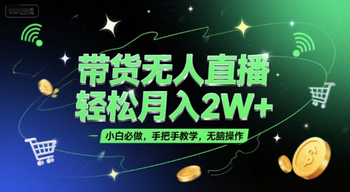 带货无人直播，轻松月入2W+，小白必做，手把手教学，无脑操作(附学习资料)-策里行间