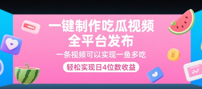 一键制作吃瓜视频，全平台发布，一条视频可以实现一鱼多吃，轻松实现日4位数收益【揭秘】-策里行间