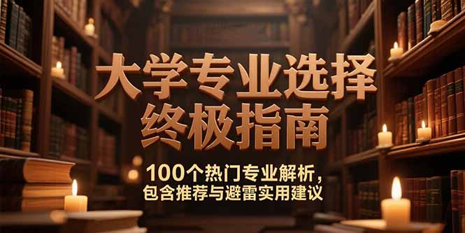 付费文：大学专业选择终极指南,100个热门专业解析,包含推荐与避雷实用建议-策里行间