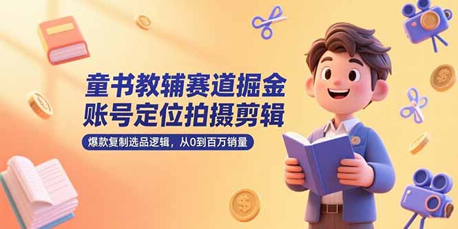 童书教辅赛道掘金，账号定位拍摄剪辑，爆款复制选品逻辑，从0到百万销量-策里行间