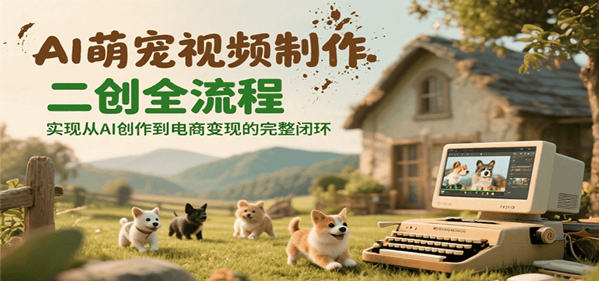 AI萌宠视频制作二创全流程，实现从AI创作到电商变现的完整闭环-策里行间