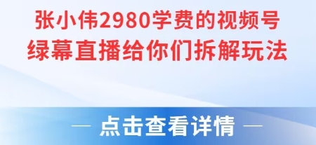 张小伟2980付费额视频号绿幕直播给你们拆解玩法-策里行间