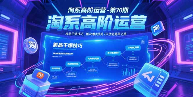 淘系高阶运营-第70期，标品干爆技巧，解决难点策略，大佬操盘方法-策里行间