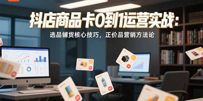 抖店商品卡0到1运营实战：选品铺货核心技巧，正价品营销方法论-策里行间
