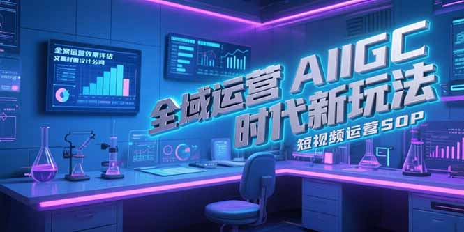 全域运营AIGC时代新玩法，文案封面设计公式，短视频运营SOP-策里行间