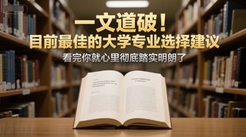 付费文章：一文道破！目前最佳的大学专业选择建议，看完你就心里彻底踏实明朗了-策里行间