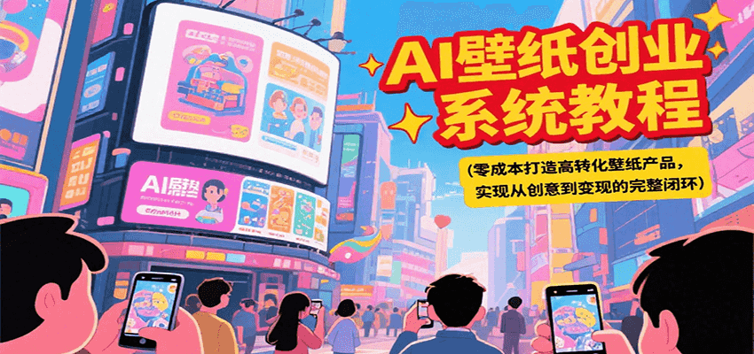 AI壁纸创业系统教程，零成本打造高转化壁纸产品，实现从创意到变现的完整闭环-策里行间