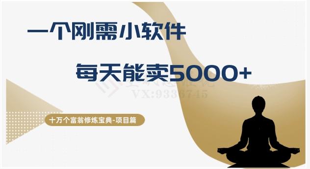 十万个富翁修炼宝典之17.一个刚需小软件，每天能卖5000+-策里行间