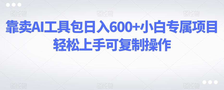 靠卖AI工具包日入600+小白专属项目轻松上手可复制操作-策里行间