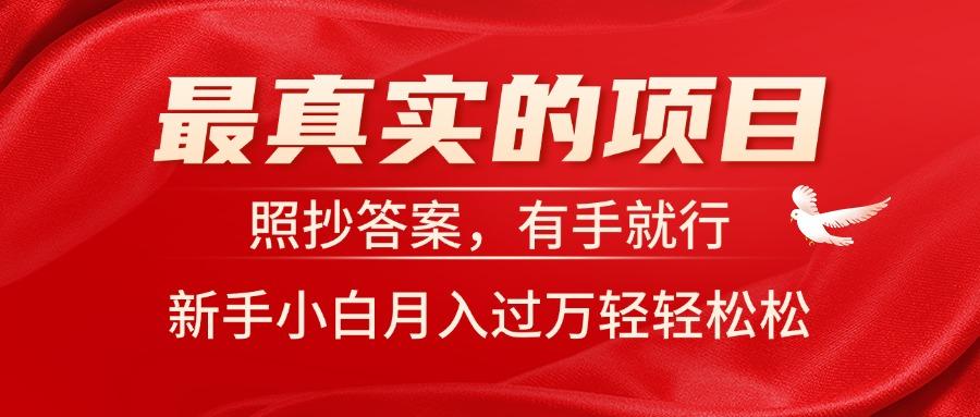 最真实的项目，照抄答案，有手就行，新手小白月入过万轻轻松松-策里行间