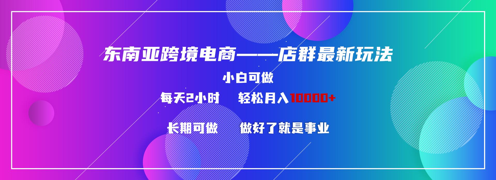 东南亚跨境电商店群新玩法2—小白每天两小时 轻松10000+-策里行间