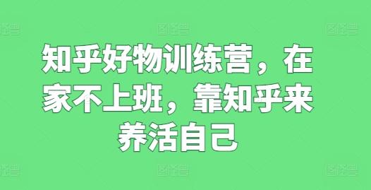知乎好物训练营，在家不上班，靠知乎来养活自己-策里行间