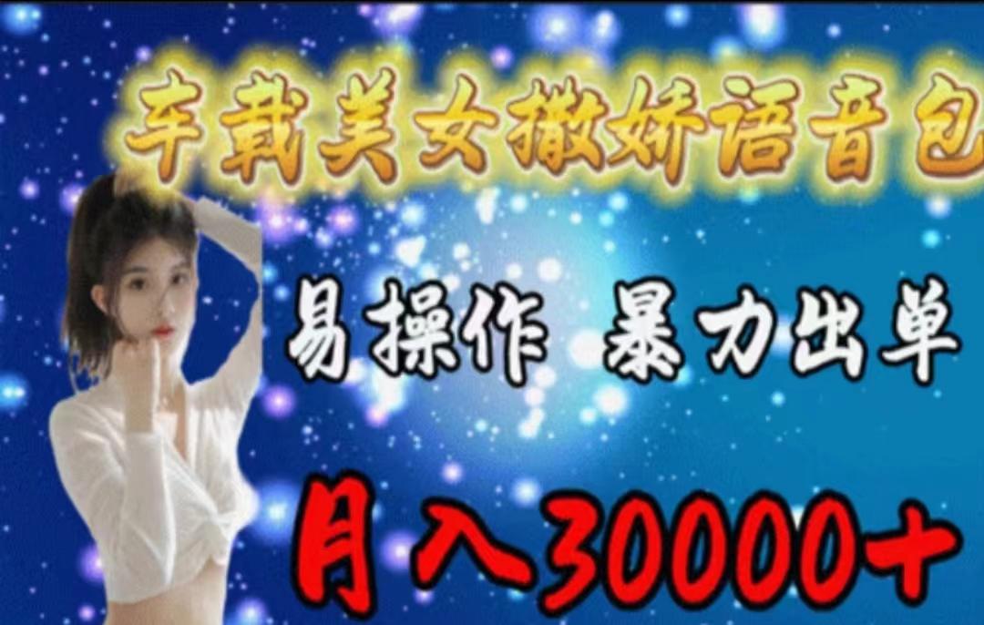 车载美女撒娇语音包，执行就出单，月入3000＋，小白看完课程就能马上实操-策里行间