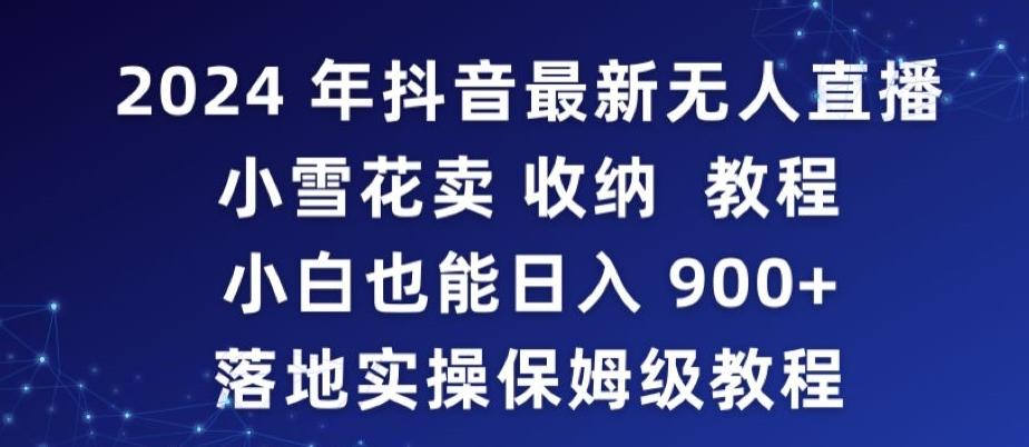 2024年抖音最新无人直播小雪花卖收纳教程，小白也能日入900+落地实操保姆级教程【揭秘】-策里行间