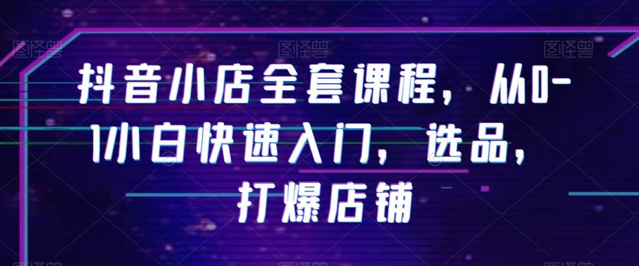 抖音小店全套课程，从0-1小白快速入门，选品，打爆店铺-策里行间