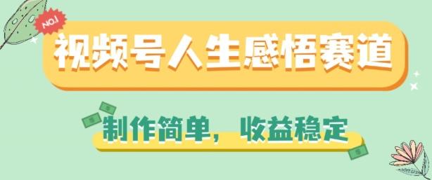 视频号人生感悟赛道，制作简单，收益稳定【揭秘】-策里行间