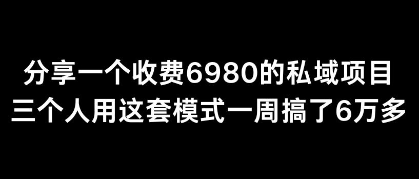 分享一个外面卖6980的私域项目三个人用这套模式一周搞了6万多【揭秘】-策里行间