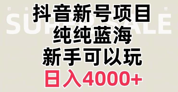 抖音蓝海赛道，必须是新账号，日入4000+【揭秘】-策里行间