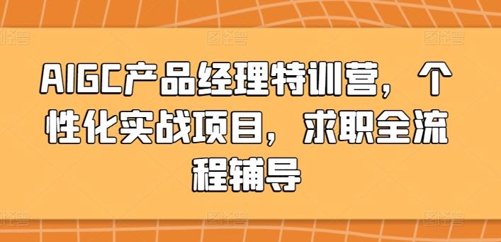 AIGC产品经理特训营，个性化实战项目，求职全流程辅导-策里行间