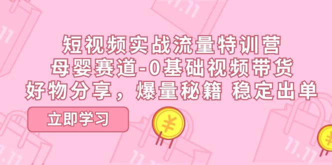 短视频实战流量特训营，母婴赛道-0基础带货，好物分享，爆量秘籍 稳定出单-策里行间