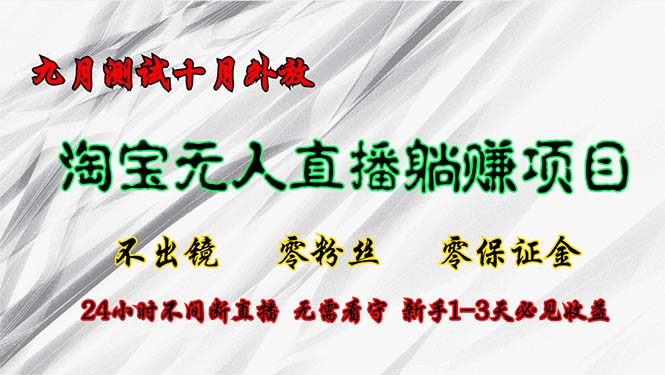 淘宝无人直播最新玩法，九月测试十月外放，不出镜零粉丝零保证金，24小…-策里行间
