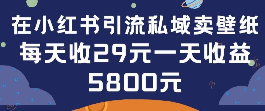 在小红书引流私域卖壁纸每张29元单日最高卖出200张(0-1搭建教程)【揭秘】-策里行间