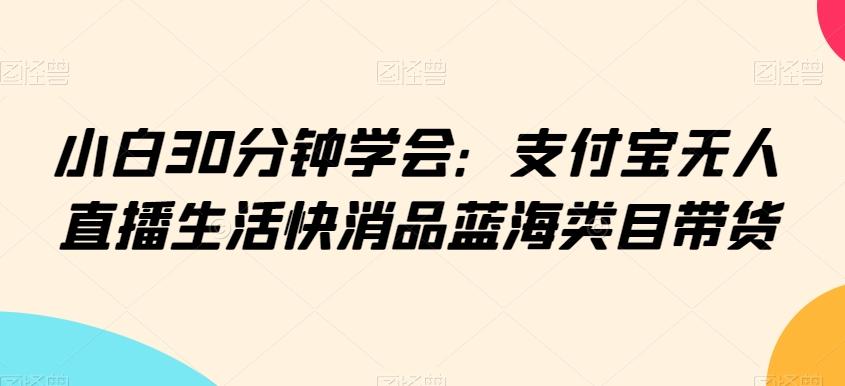 小白30分钟学会：支付宝无人直播生活快消品蓝海类目带货【揭秘】-策里行间