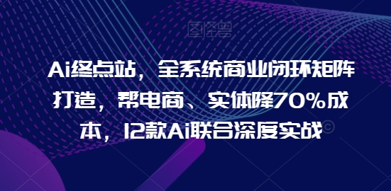 Ai终点站，全系统商业闭环矩阵打造，帮电商、实体降70%成本，12款Ai联合深度实战【0906更新】-策里行间