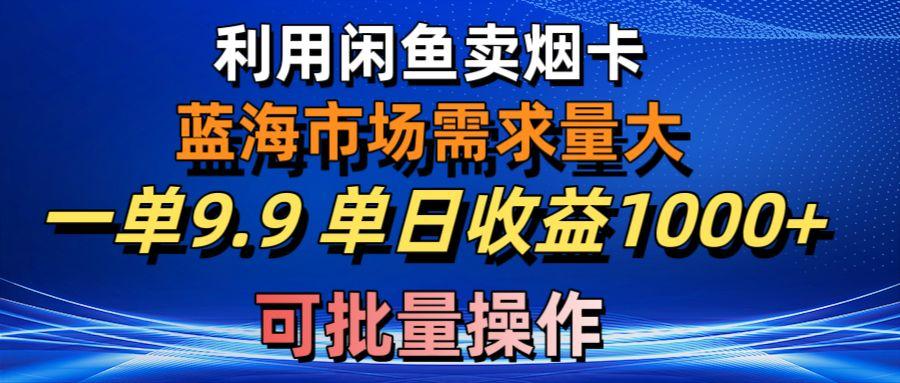 利用咸鱼卖烟卡，蓝海市场需求量大，一单9.9单日收益1000+，可批量操作-策里行间