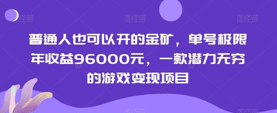 普通人也可以开的金矿，单号极限年收益96000元，一款潜力无穷的游戏变现项目【揭秘】-策里行间