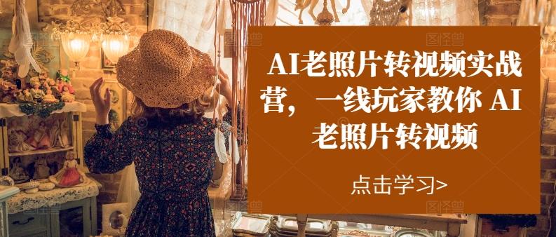 AI老照片转视频实战营，一线玩家教你AI老照片转视频-策里行间