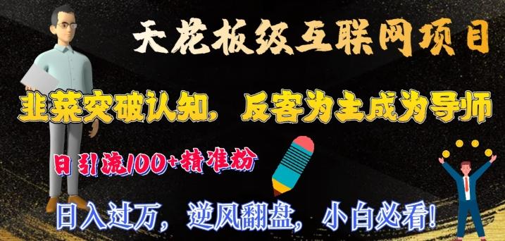 天花板级互联网项目，韭菜突破认知，反客为主成为导师，日引流100+精准粉-策里行间